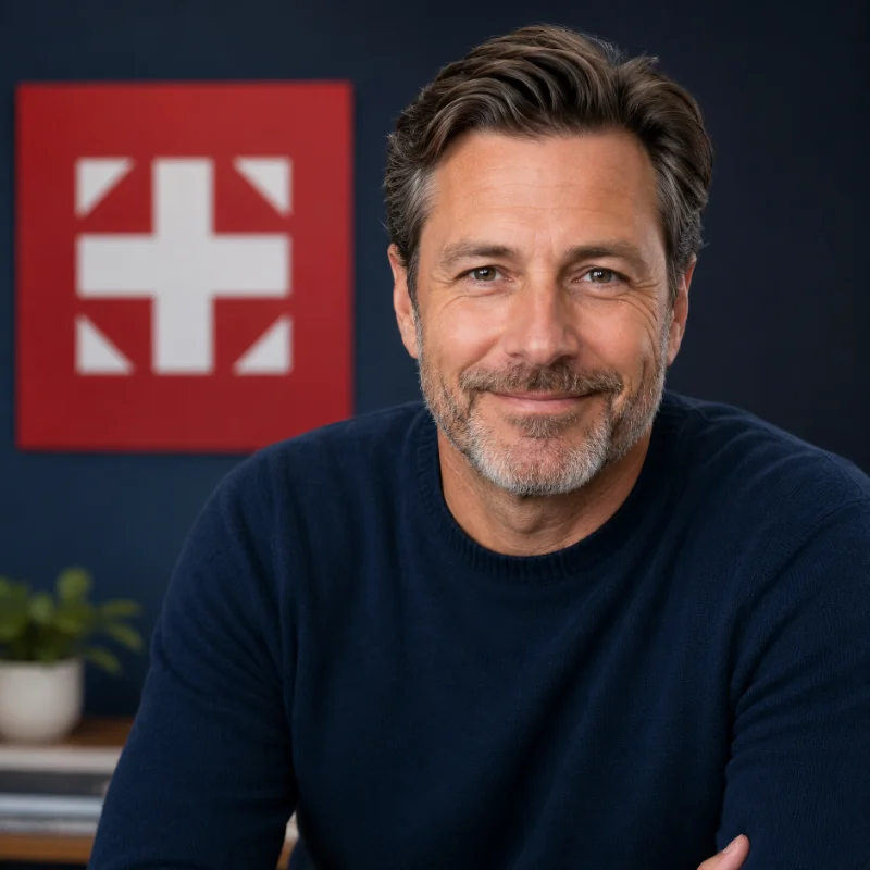 Tim Newsom, lead editor at Protect The Heroes, smiling in a navy sweater